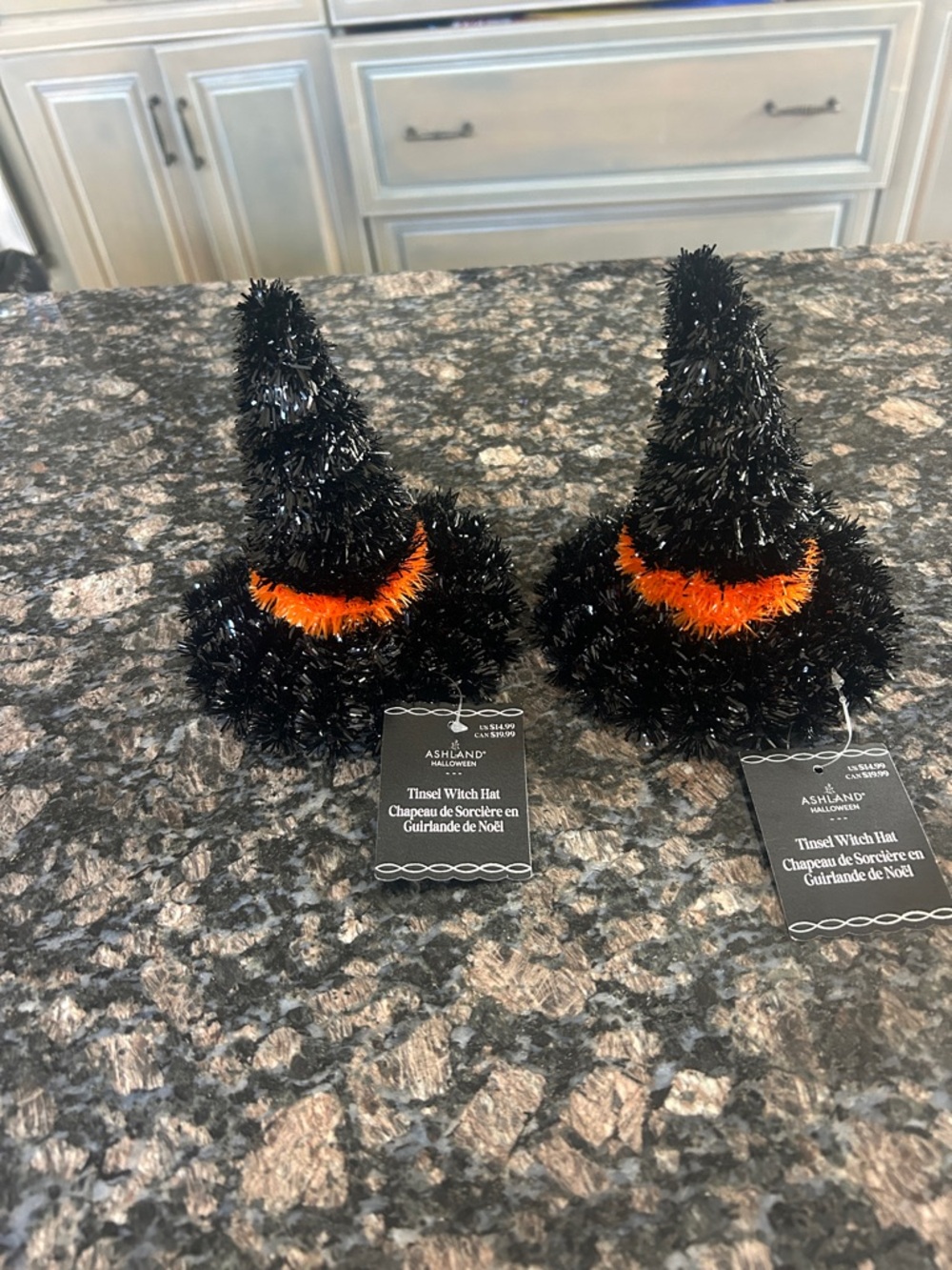 ASHLAND HALLOWEEN MIN TINSEL WITCH HAT LOT OF 2 NWT